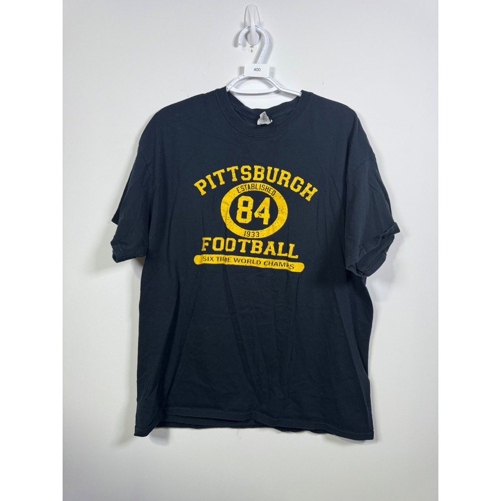 Gildan Pittsburgh Football Brown 84 Black T-Shirt Mens XL Six Time World Champs